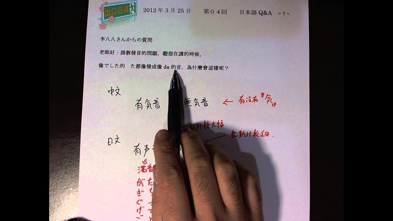 日本語Q&A（清音聽成濁音的問題）