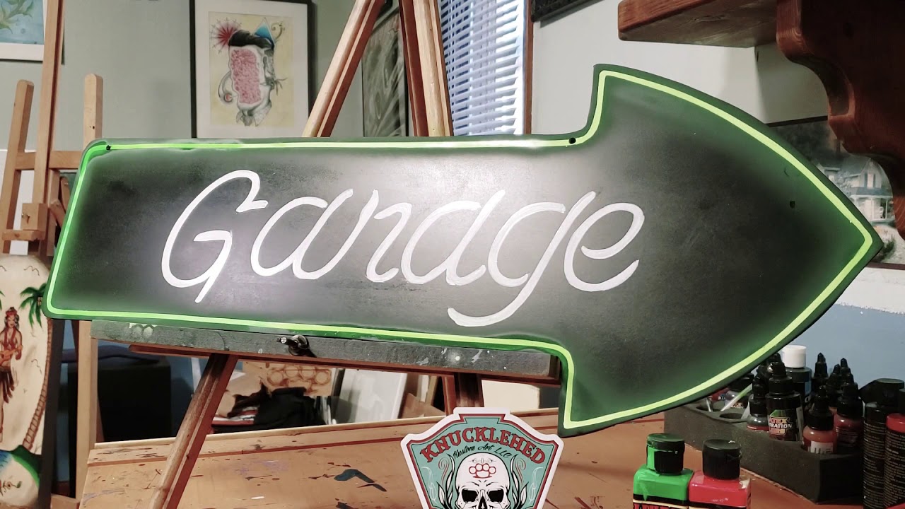 Neon Garage sign Part 2. YouTube