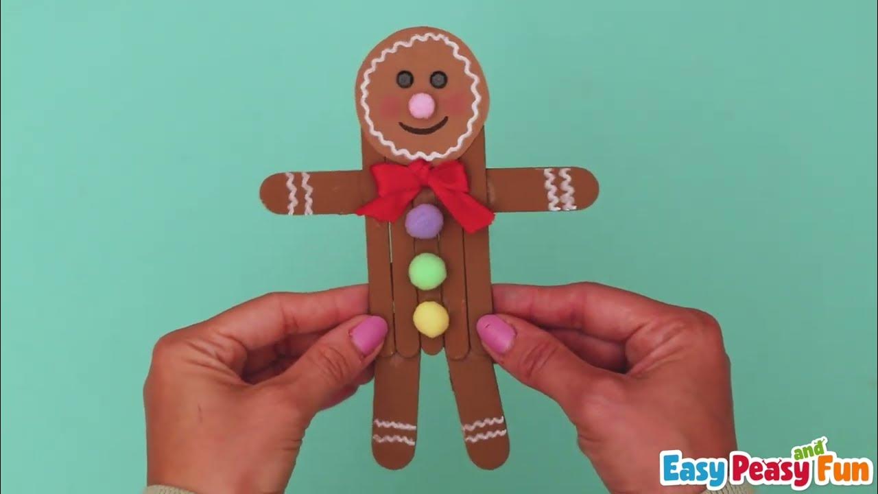 Craft stick gingerbread man youtube
