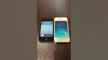 iPod touch 4 on iOS 4 vs iPhone 4 on iOS 7 boot up test #shorts #ipodtouch4 #ios4 #iphone4 #ios7