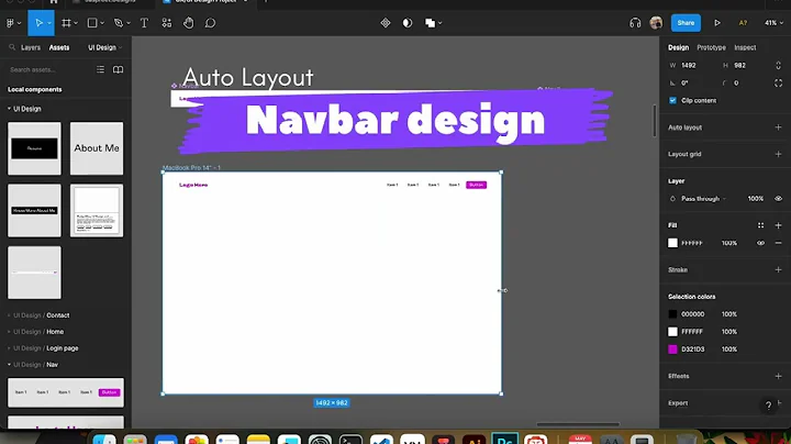 Auto Layout Navbar Design In Figma | Timelapse