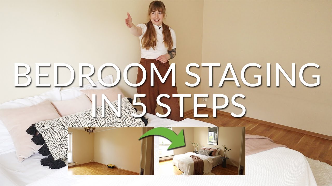 STAGE A BEDROOM in 5 simple steps Home Staging Tutorial for Beginners YouTube