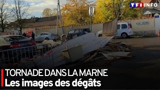 Tornade dans la Marne : les images des dégâts