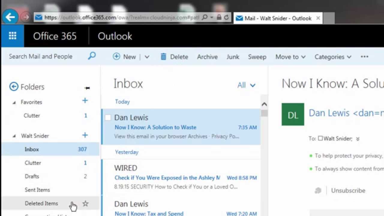 Recovering Deleted Items In Outlook On The Web OOTW Or OWA YouTube Recovering Deleted Items In Outlook On The Web OOTW Or OWA YouTube