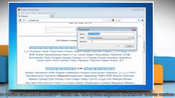Mozilla® Firefox: Add Keywords to search within websites