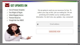 Popup email subscription widget for blogger