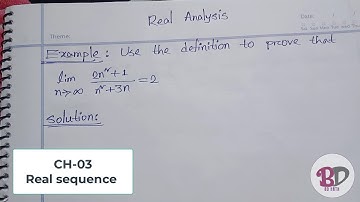 Real Analysis  Real sequence  honours 3rd year    Chapter 3 Lecture 1