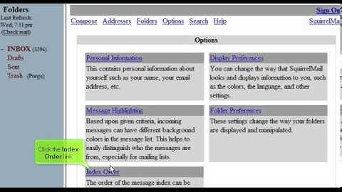 How to modify the index order in SquirrelMail