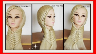 HAT & SCARF BRAID HAIRSTYLE / HairGlamour Styles /  Hairstyles