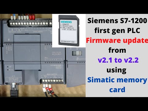 Siemens S7-1200 first gen PLC firmware update from v2.1 to v2.2 using Simatic memory card.