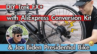 Geeko eBike Kit Review / DIY TREK FX+ with Joe Biden Bicycle / e-Bike Hub Motor Wheel