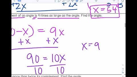 2.2 Day 2 Complementary and Supplementary Word Problems