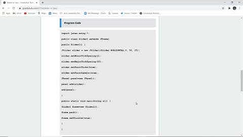 Java Swing Slider example | JSlider Class in Java