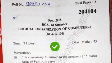 [YMCA] BCA 1st Sem Logical Organisation Question Paper 2018 #MduQuestionPaper