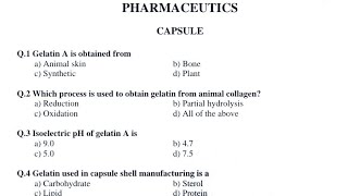 Capsule pharmaceutics MCQs, Hard and soft gelatin capsules MCQ,#nurse #pharmacist #mcq #aiims screenshot 5