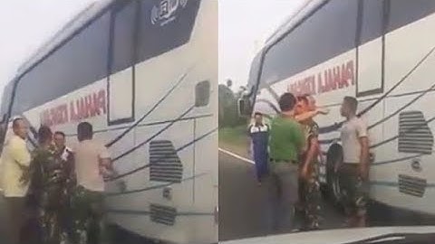 sopir bus pahala kencana ugal-ugalan marah ditegur anggota TNI