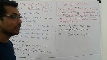 CSIR NET JUNE 2015 Q.NO.-43 SET-A -INTEGRAL EQUATION OR  CHARACTERISTIC EQUATION, EIGEN VALUE