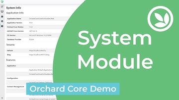 System Module - Orchard Core Demo