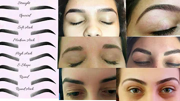 Different types of eyebrows shape/ Perfect shapes of eyebrows threading