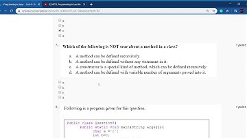 NPTEL Programming in Java   Week 2  Assignment QUIZ(JAN--APRIL) 2020