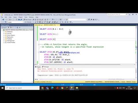 71.MATHEMATICAL FUNCTIONS IN SQL -  ACOS,ASIN,ATAN,ATN2 FUNCTIONS - TELUGU