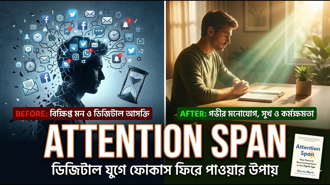 কাজে মন বসে না? ডিজিটাল আসক্তি থেকে মুক্তির উপায় | Attention Span, বই ৭৫/৩৬৫