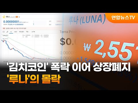   김치코인 폭락 이어 상장폐지 루나 의 몰락 연합뉴스TV YonhapnewsTV