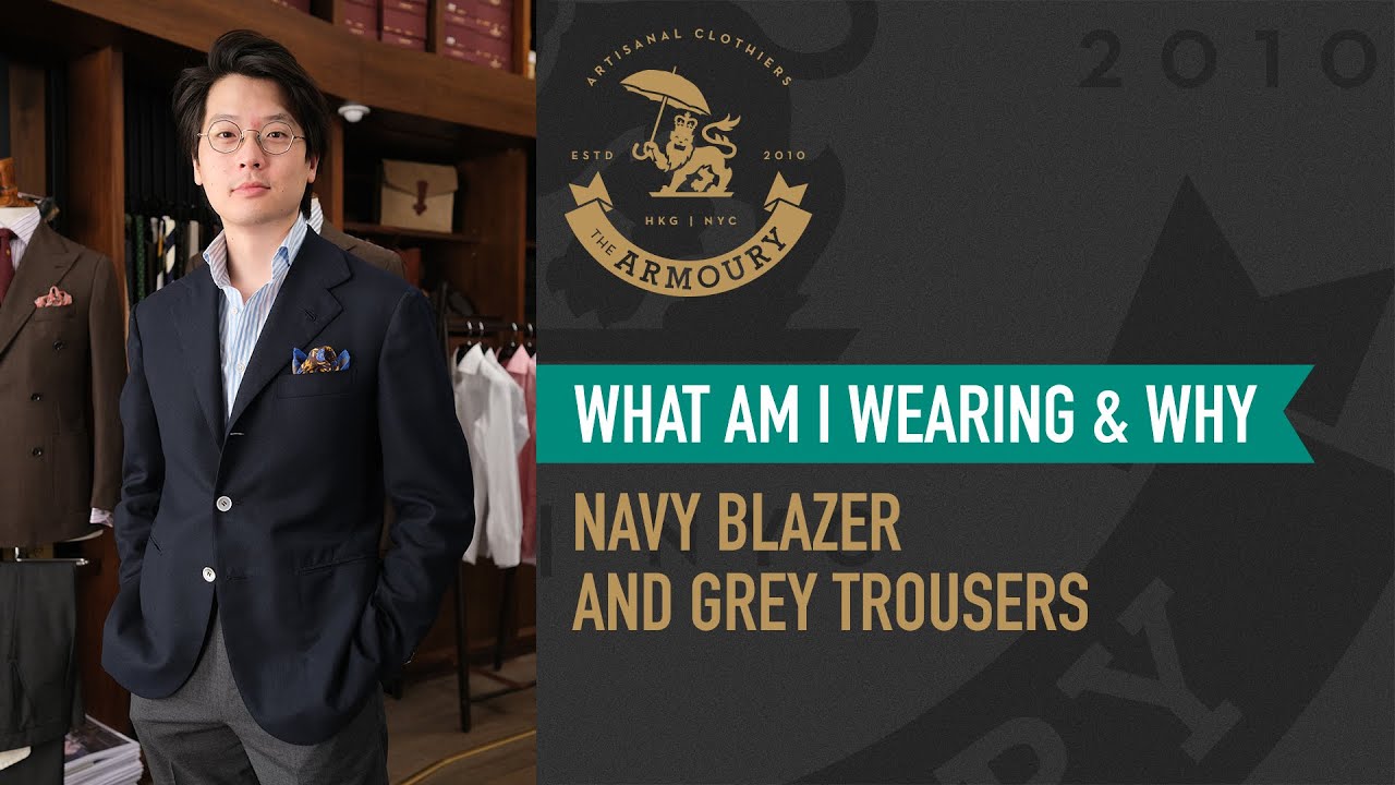 Adding interest to a navy blazer and grey trousers  Permanent Style