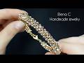 Ажурный жгут из хрустальных бусин иглой Красивые Украшения Beautiful Crystal Beads Bracelet Tutorial