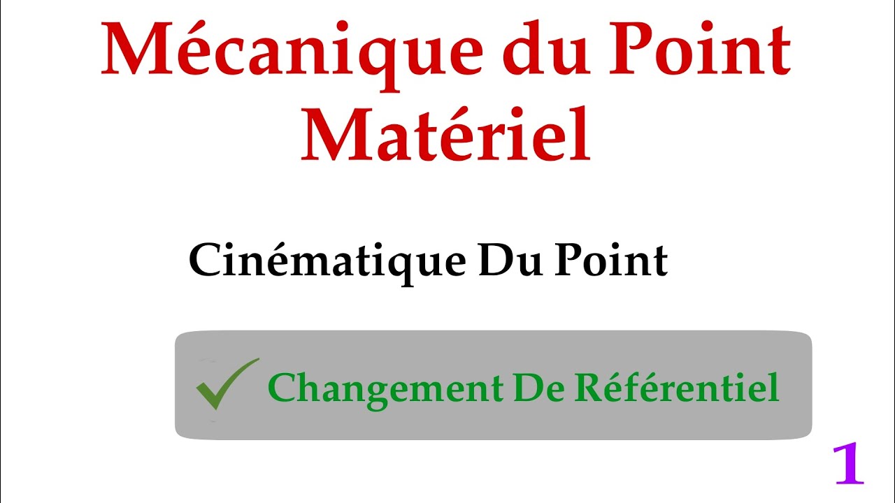 Cinématique du point matériel 