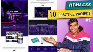 #6 Music Website  | HTML CSS 10 Practice Projects for Beginners | 2023 | Hindi