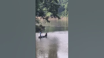 Traditional fishing Scenes in the confluence of two rivers