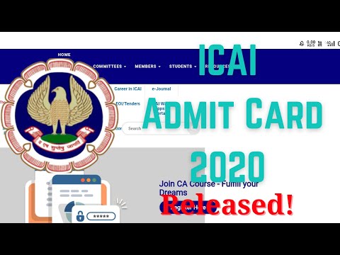 ICAI Admit Card 2020 watch how to download