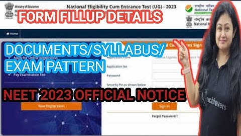 NEET 2023 APPLICATION FORM|Official notice|Documents for NEET 2023|Form fillup process in Bengali