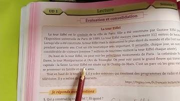 #lecture , #education , la tour Eiffel, évaluation, parcours français 6eme année, page 40