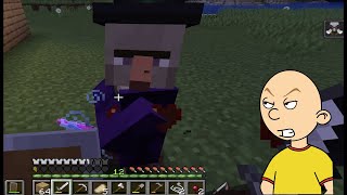 Intense Witch fight - Caillou plays Minecraft