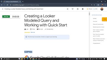 Creating a Looker Modeled Query and Working with Quick Start #GSP984 || 🐱 #GCP_labsolution  #arcade