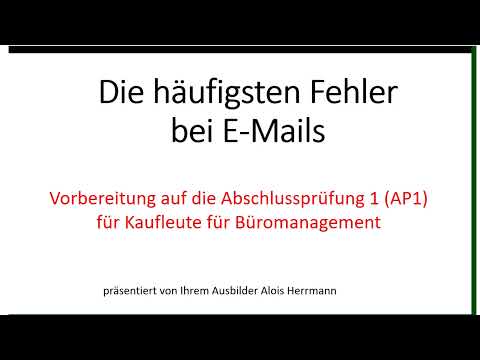 Die häufigsten Fehler bei E-Mails in einem AP1 Formular