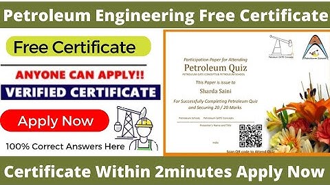 Petroleum Engineering Free Certificate | Engineering Free Certificate | Verified Certificate