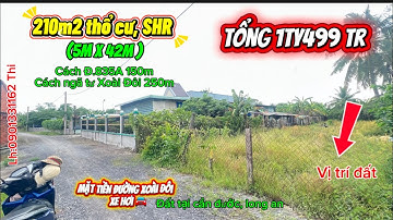Tổng 210m2 thổ cư, SHR mặt tiền đường xe tải giá 1ty499 triệu tl.Tại cần đước,long an 0901331162 Thi