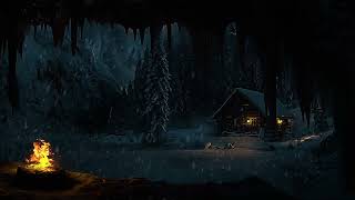 Golden Hearth Ambience for Deep Sleep, Emotional Renewal & Inner Calm ❄️ Snowy Mountain Cabin