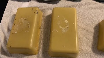 Processing the beeswax into blocks