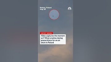 Video captures the moment an F-16 jet crashes during preparations for an air show in Poland