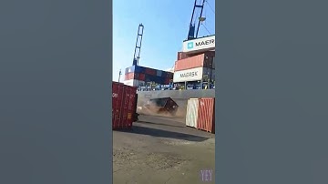 Container Falls from Ship during Offloading #ShippingContainer #YesEpicYes #Offloading #AI