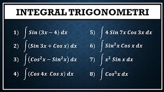 LENGKAP Kumpulan soal soal Integral Trigonometri