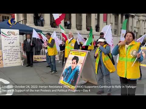 London—October 24, 2022:  MEK Supporters Continue to Rally in Support of the Iran Protests—Day 4