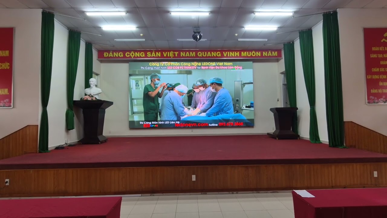 Bệnh Viện Đa Khoa Tỉnh Lâm Đồng | Ledone thi công dự án thầu màn hình LED COB P2 phòng Hội trường 3 YouTube player
