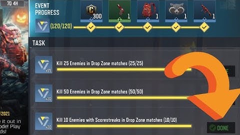 Call Of Duty Mobile Kill 10 Enemies with Scorestreaks in Drop Zone matches Task Complete