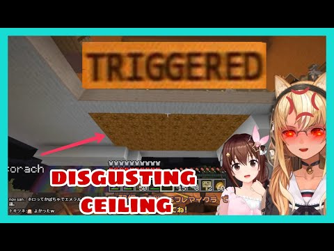 Shiranui Flare Triggered By Sora Basement Ceiling | Minecraft Collab [Hololive/Eng Sub]