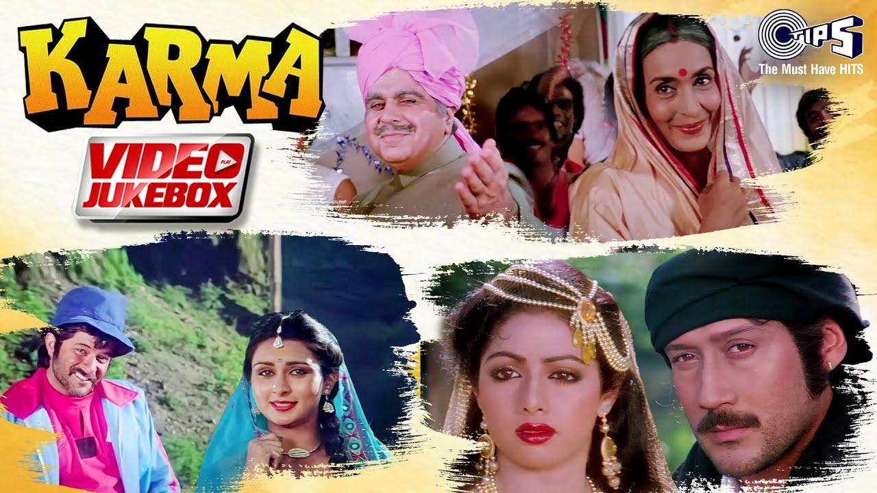 Karma Movie All Songs   Video Jukebox  Dilip Kumar Nutan  Sridevi Jackie Shroff  Anil Kapoor